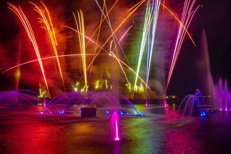 Orlando, Florida. September 03, 2021. Spectacular Electric Ocean Fireworks at Seaworld (1)のeditorial素材