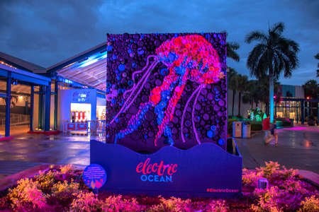Orlando, Florida. September 03, 2021. Partial view of Electric Ocean sign at Seaworld (2)のeditorial素材