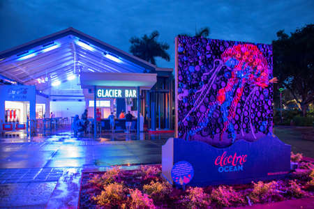 Orlando, Florida. September 03, 2021. Partial view of Electric Ocean sign at Seaworld (3)のeditorial素材
