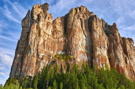 National heritage of Russia placed in republic Sakha, Yakutia, Siberiaの写真素材