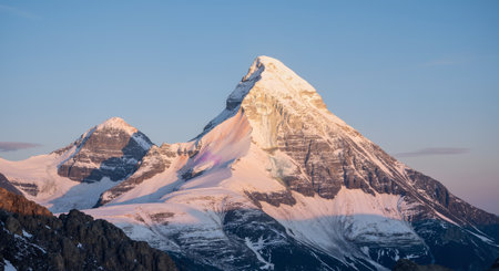 Matterhorn mountain peak at sunrise, Zermatt, Switzerlandの素材