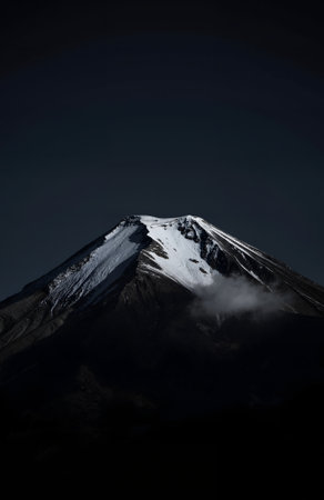 Mt. Fuji in the morning, Japan. Shallow depth of field.の素材