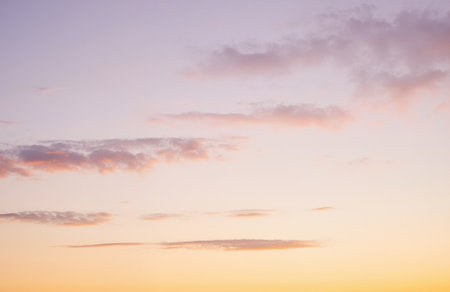 Cloudscape, Colored Clouds at Sunset near the Ocean, Backgroundの素材
