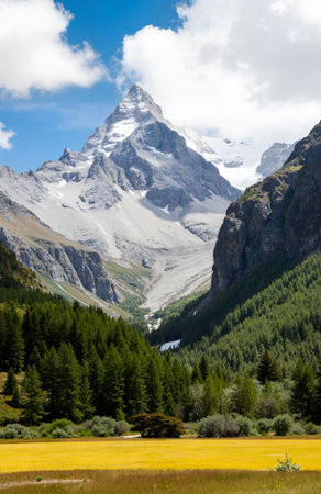 Matterhorn in Zermatt, Switzerland. Beautiful mountain landscapeの素材