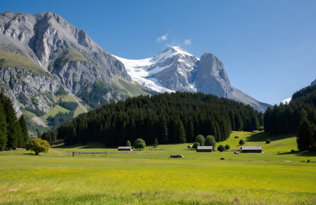 Mountain landscape in the Swiss Alpsfraujochの素材