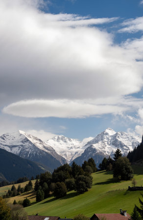 Panoramic view of the Alps in Bavaria, Germany.の素材