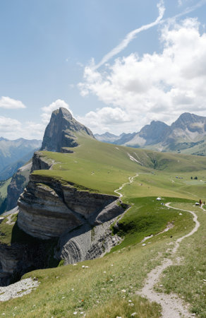 Mountain landscape in the Dolomites, South Tyrol, Italyの素材