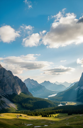 Mountains in the Dolomites, Italy. Summer landscape.の素材