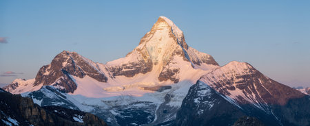 Panorama of Matterhorn at sunrise, Zermatt, Switzerlandの素材