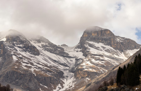 Mountain landscape in Dolomites, Veneto, Italy.の素材