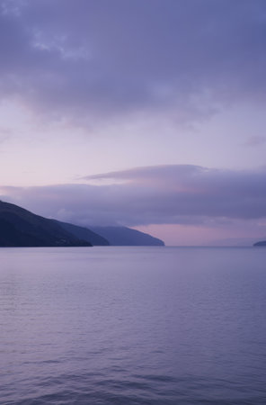 Sunset on Lake Garda, Italy. Long exposure shot.の素材