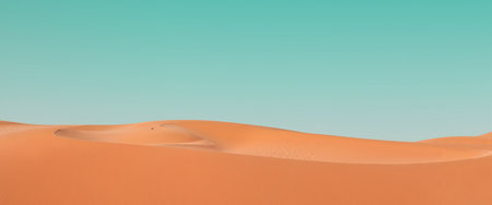 Sand dunes in the Sahara desert. 3d rendering illustration.の素材