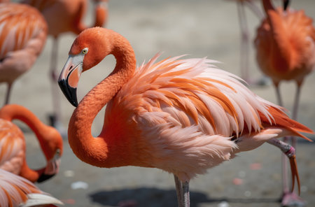Greater flamingo (Phoenicopterus ruber)の素材