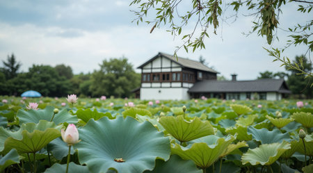 Lotus pond in Suzhou, Jiangsu Province, China.の素材