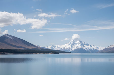View of Lake Tekapo and Mount Cook, South Island, New Zealandの素材
