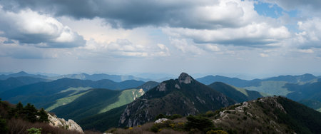 Panoramic view of Mount Huangshan, China, Asiaの素材