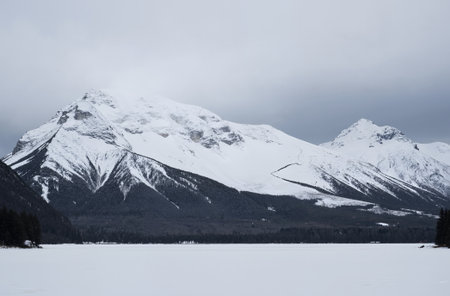 Mountain landscape in winter, Banff National Park, Alberta, Canadaの素材
