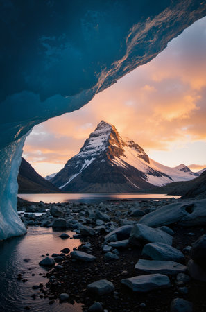Beautiful view of the glacier in Patagonia, Argentina.の素材