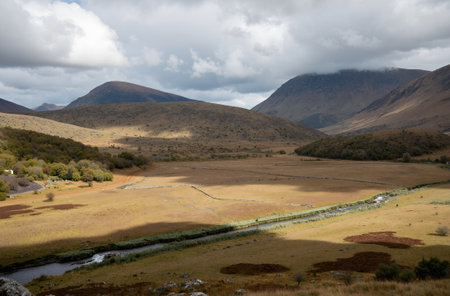 Landscape of the Cairngorms National Park in Scotlandの素材