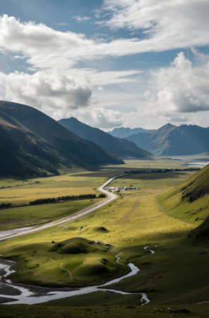 Mountain landscape in Kyrgyzstan, Tien Shan mountainsの素材