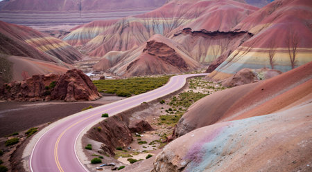 Rainbow mountains in Death Valley National Park, California, USA.の素材