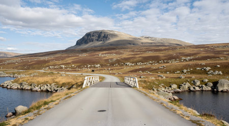 A view of a road in Connemara National Park, Irelandの素材