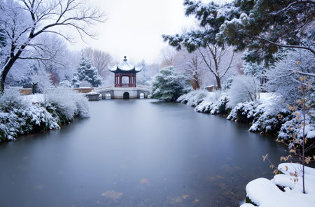 Winter scenery of Changdeokgung Palace in Seoul, South Koreaの素材