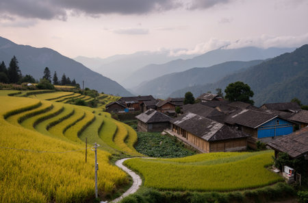 Rice terraces in Sapa, Vietnam. Sapa is a popular tourist destination in Vietnam.の素材