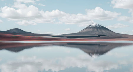 Fuji reflected in Laguna Colorada, Boliviaの素材
