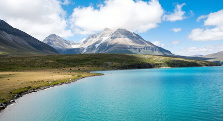 Panoramic view of Torres del Paine National Park, Chileの素材