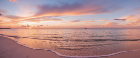 Panoramic view of beautiful sunset on the beach, Phuket, Thailandの素材