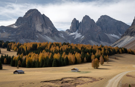 Autumn in the Dolomites, Val di Funes, Italyの素材