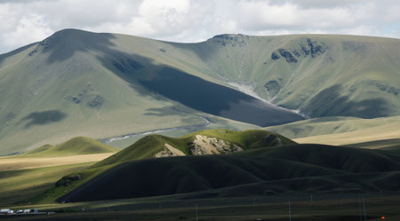 Mongolian landscape in the summer, Kyrgyzstanの素材