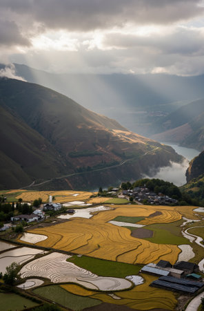 Rice terraces in the highlands of Yunnan, Chinaの素材