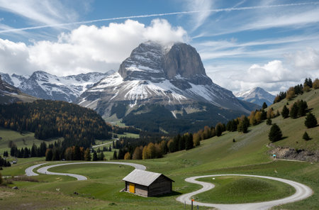 Mountain landscape in the Dolomites, Italy. Autumn season.の素材