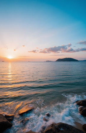 Beautiful sunset on the beach at Koh Samui, Thailand.の素材