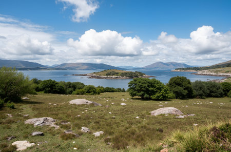 Scenic view of Connemara National Park, County Galway, Irelandの素材