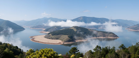 Panoramic view of the dam in the Pyrenees, Franceの素材