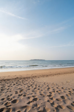 Beach and sea in the morning at Bang Phra beach, Thailandの素材
