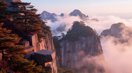 Mount Huangshan in the morning, Anhui Province, Chinaの素材