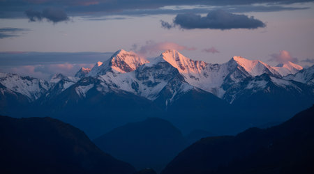 Mountains in Himalayas, Annapurna Conservation Area, Nepalの素材