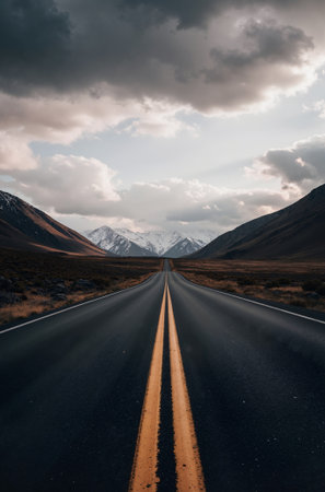 Road in New Zealand, South Island, National Park of New Zealandの素材