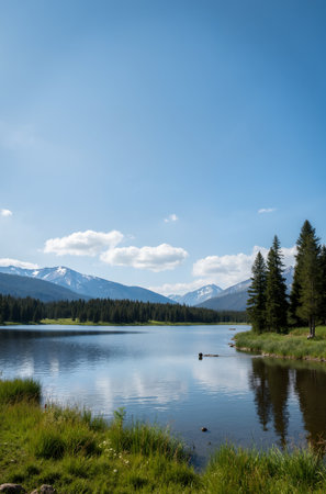 Mountain lake in Rocky Mountain National Park, Colorado, USA.の素材