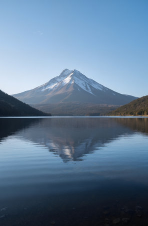Mt. Fuji reflected in Lake Yamanaka, Yamanashi, Japanの素材