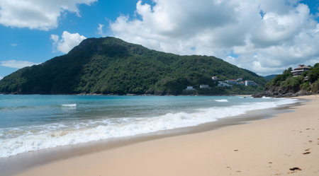 Beautiful tropical beach and sea with blue sky in summer season.の素材
