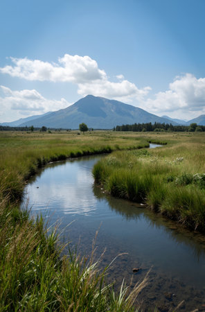 Panoramic view of Himalaya mountains at sunset, Nepal.の素材