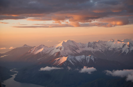 Panoramic view of a small village in the Austrian Alps.の素材