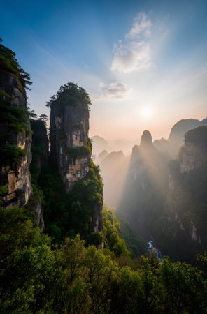 Zhangjiajie National Forest Park, Hunan Province, Chinaの素材