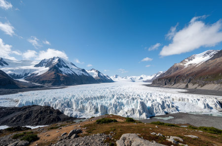 Glacier in the Torres del Paine National Park, Chileの素材