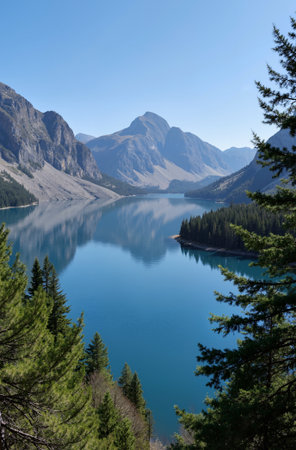 Lake Louise, Banff National Park, Alberta, Canada, in summerの素材